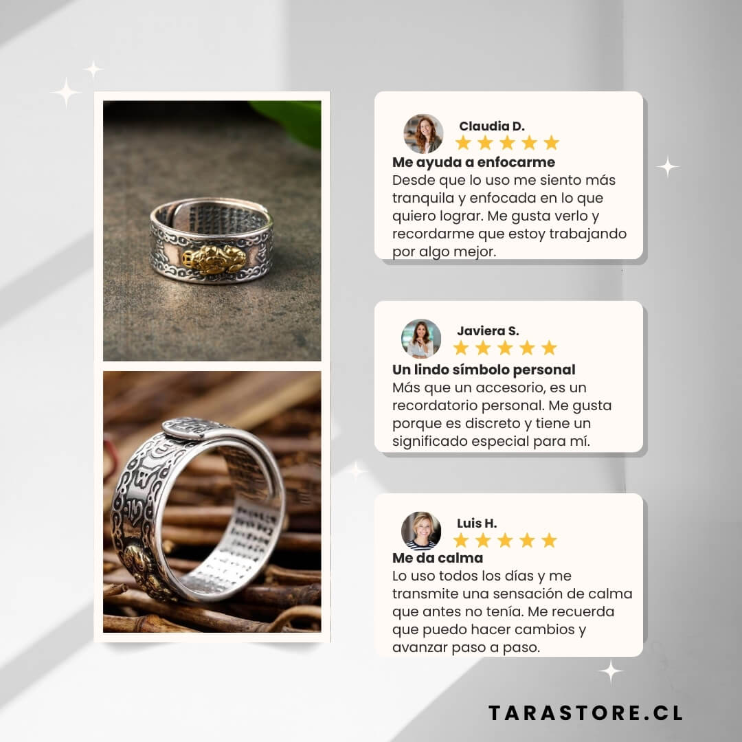 Anillo Ajustable Feng Shui - Dinero, Prosperidad, Abundancia y Protección