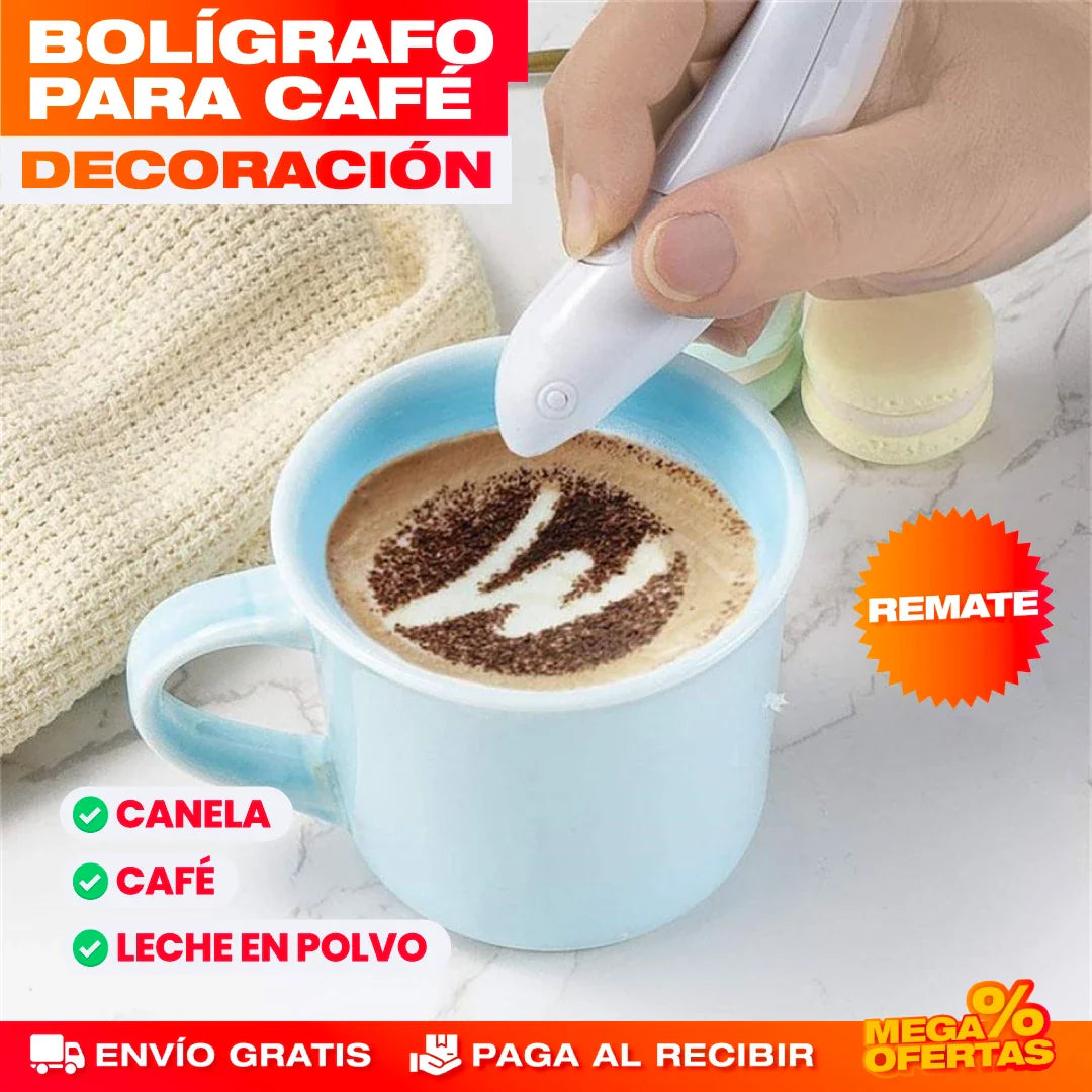 BOLÍGRAFO DECORADO DE CAFÉ