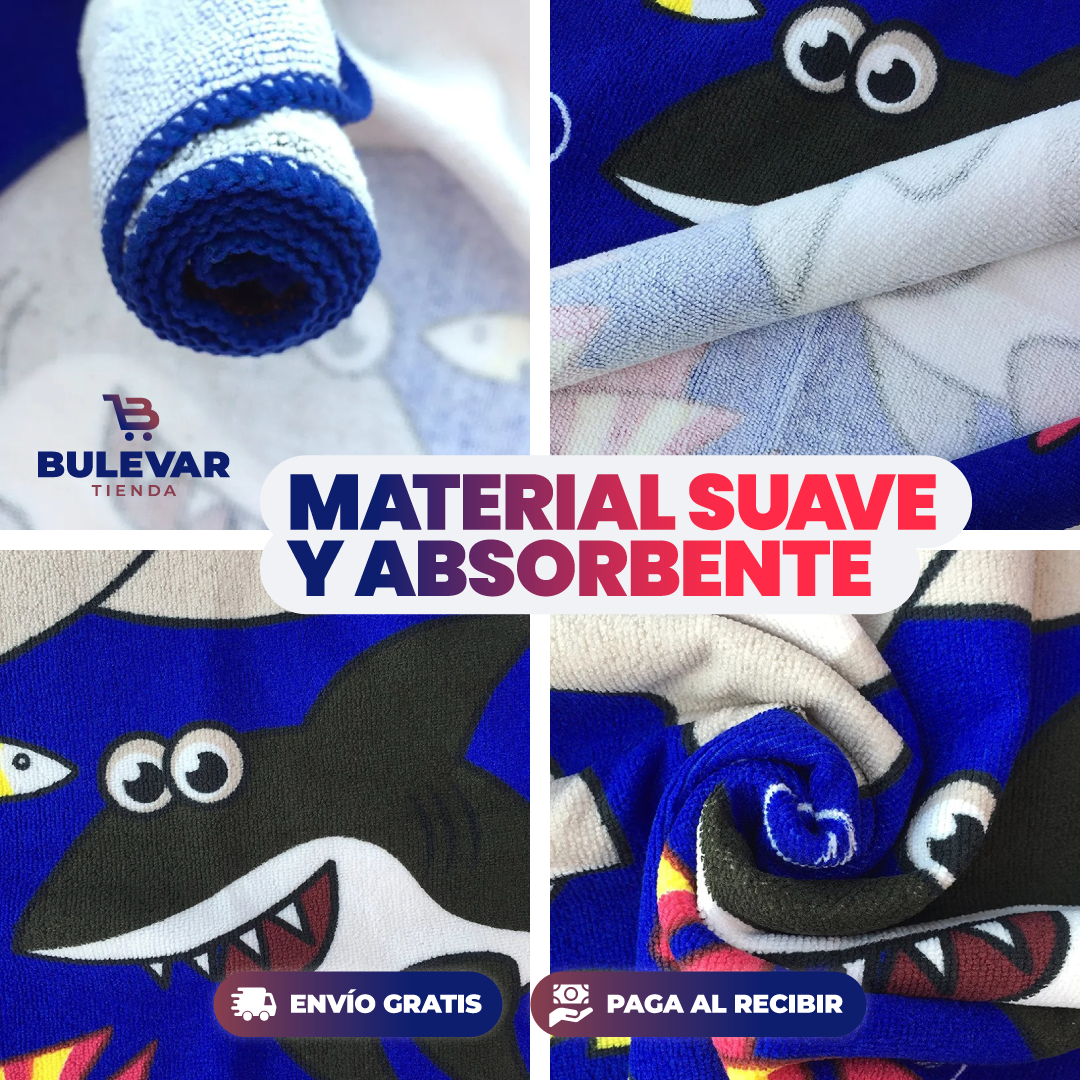 BATA DE BAÑO ESTAMPADA PARA NIÑOS