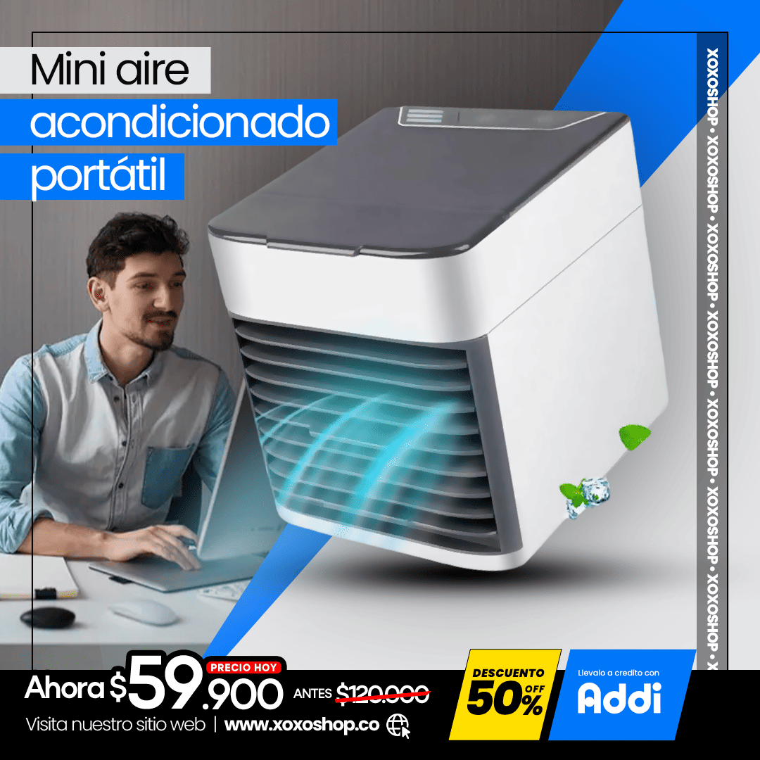 MINI AIRE ACONDICIONDA PORTATIL AZUL