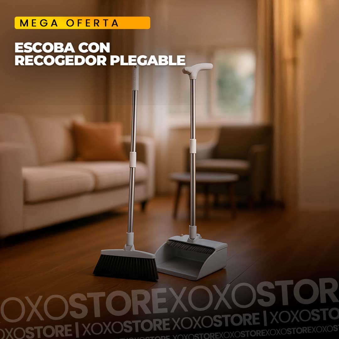 Recogedor plegable con escoba