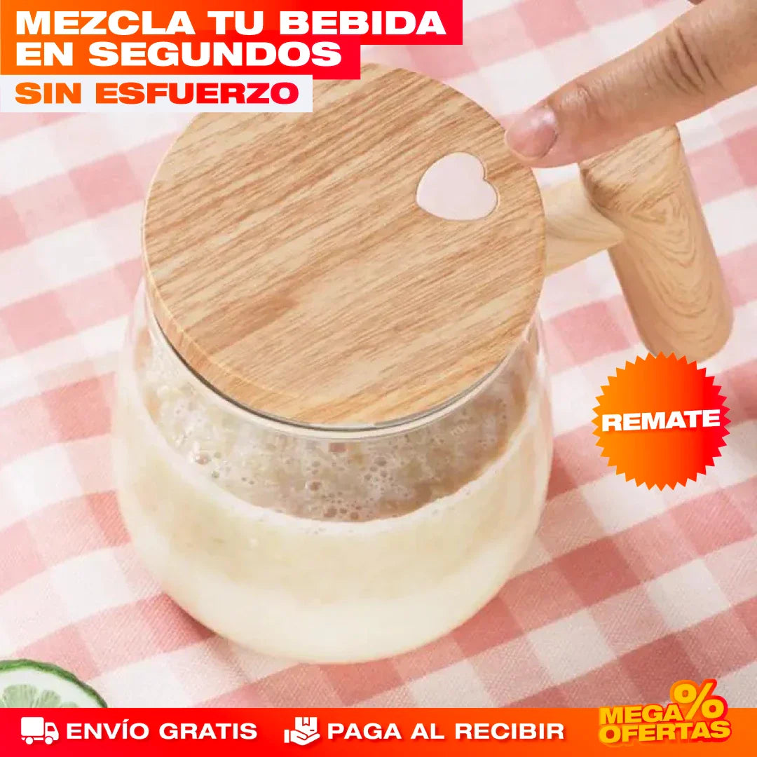MUG MEZCLADOR DE VIDRIO RECARGABLE (ALTA CALIDAD)