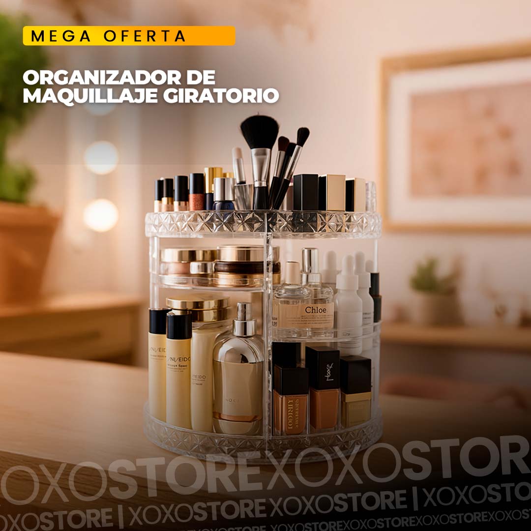 ORGANIZADOR DE MAQUILLAJE GIRATORIO 360°