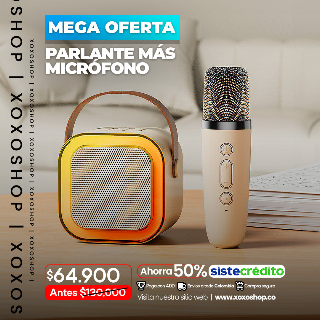 Mini parlante mas microfono KARAOKE