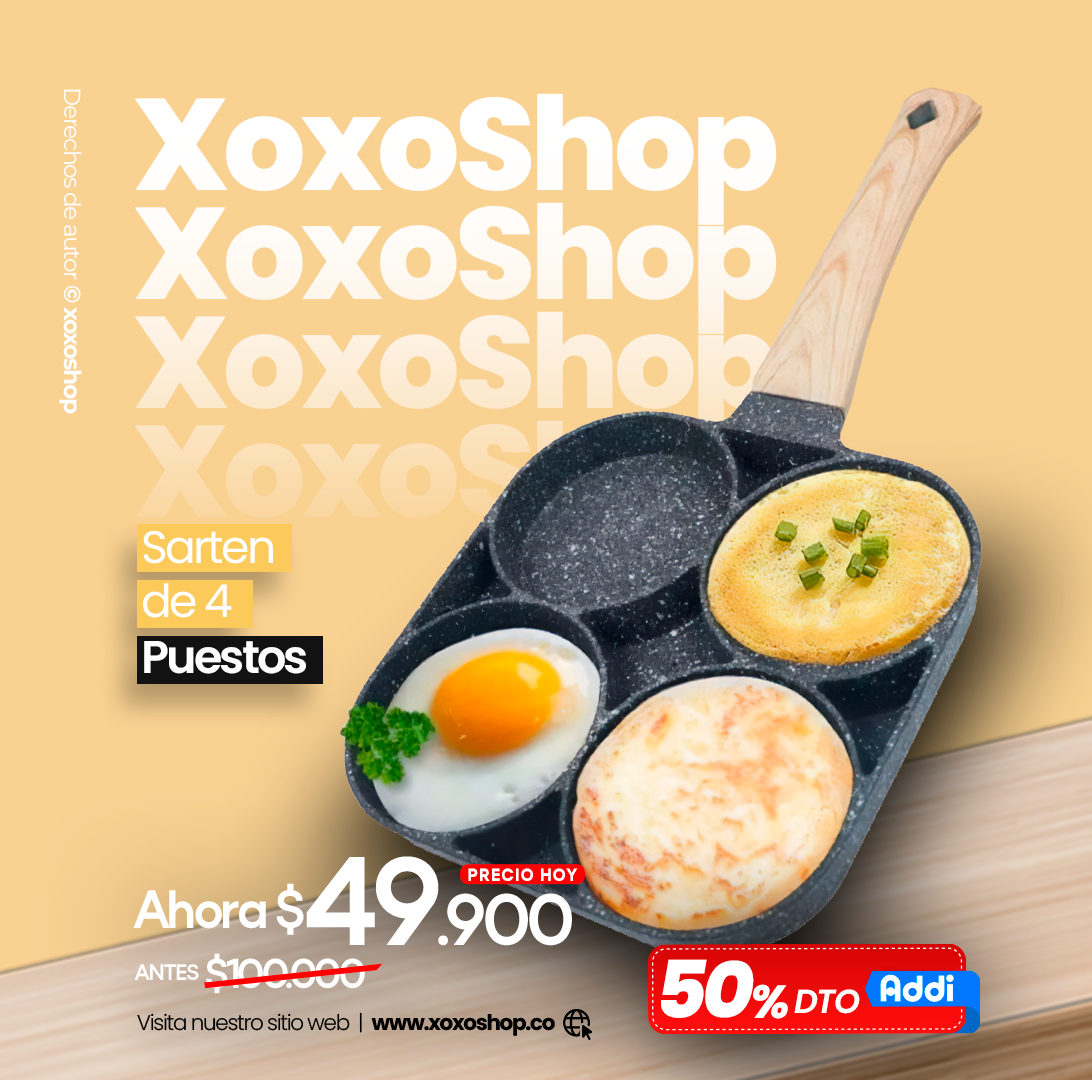 Sarten de 4 puestos antiadherente
