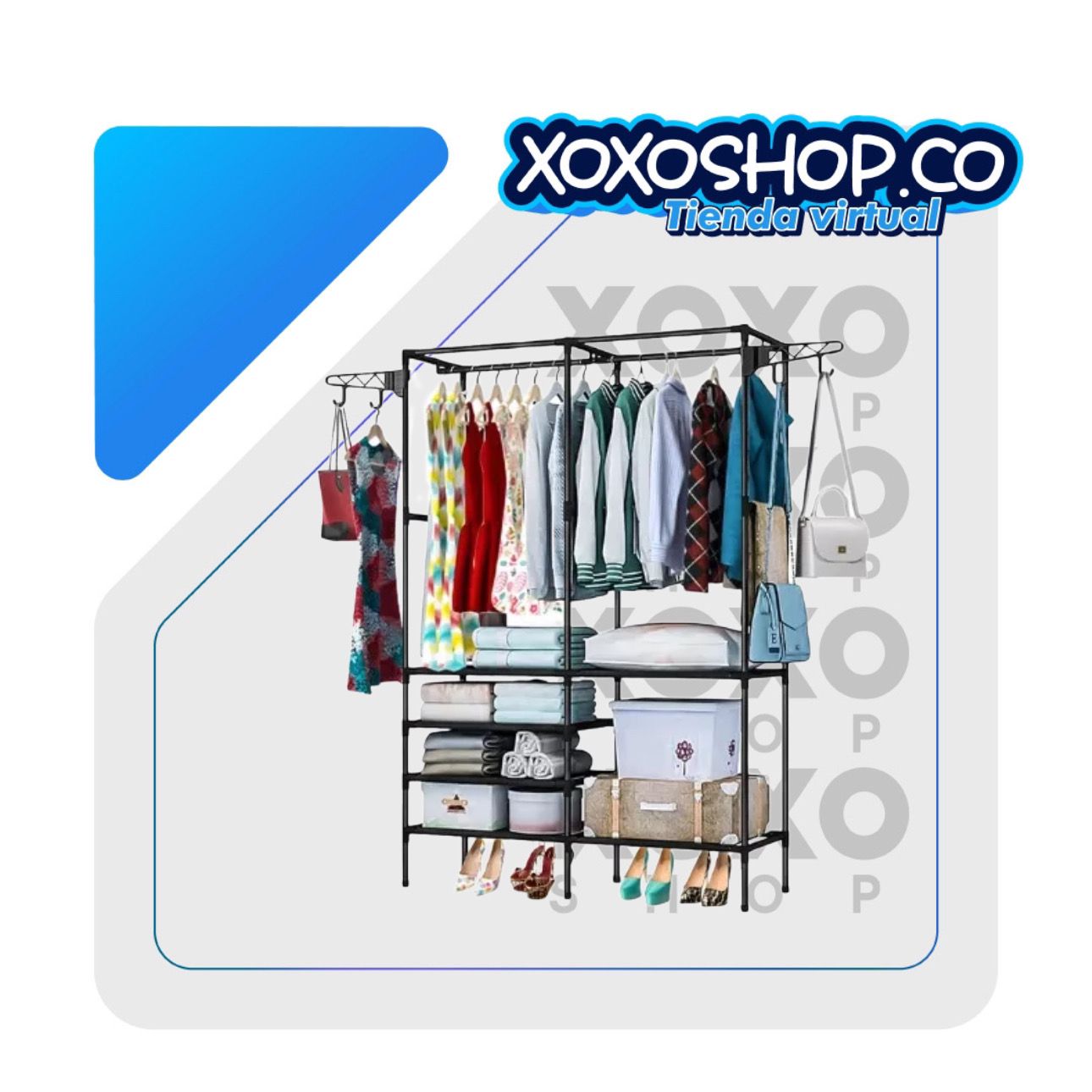 Armario metalizado negro 2 compartimientos