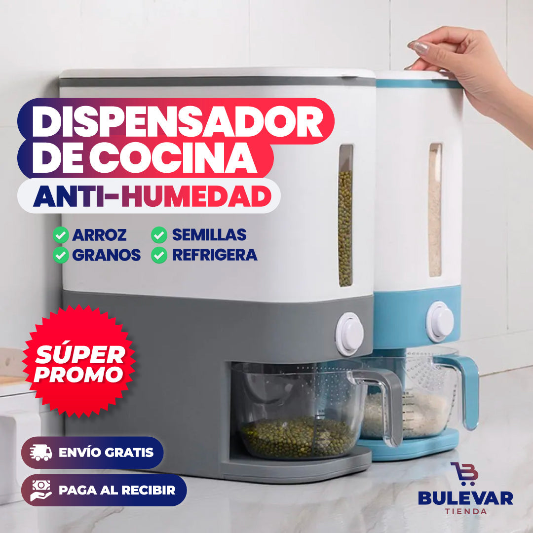 DISPENSADOR DE ARROZ PARA COCINA A PRUEBA DE HUMEDAD