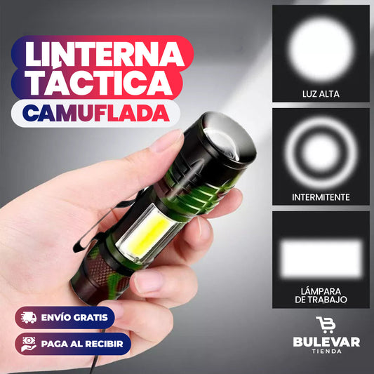 LINTERNA TÁCTICA RECARGABLE (CAMUFLADA)