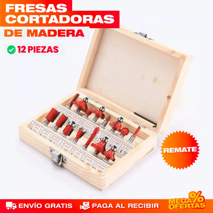 JUEGO DE BROCAS / FRESAS CORTADORAS DE MADERA 15 PIEZAS