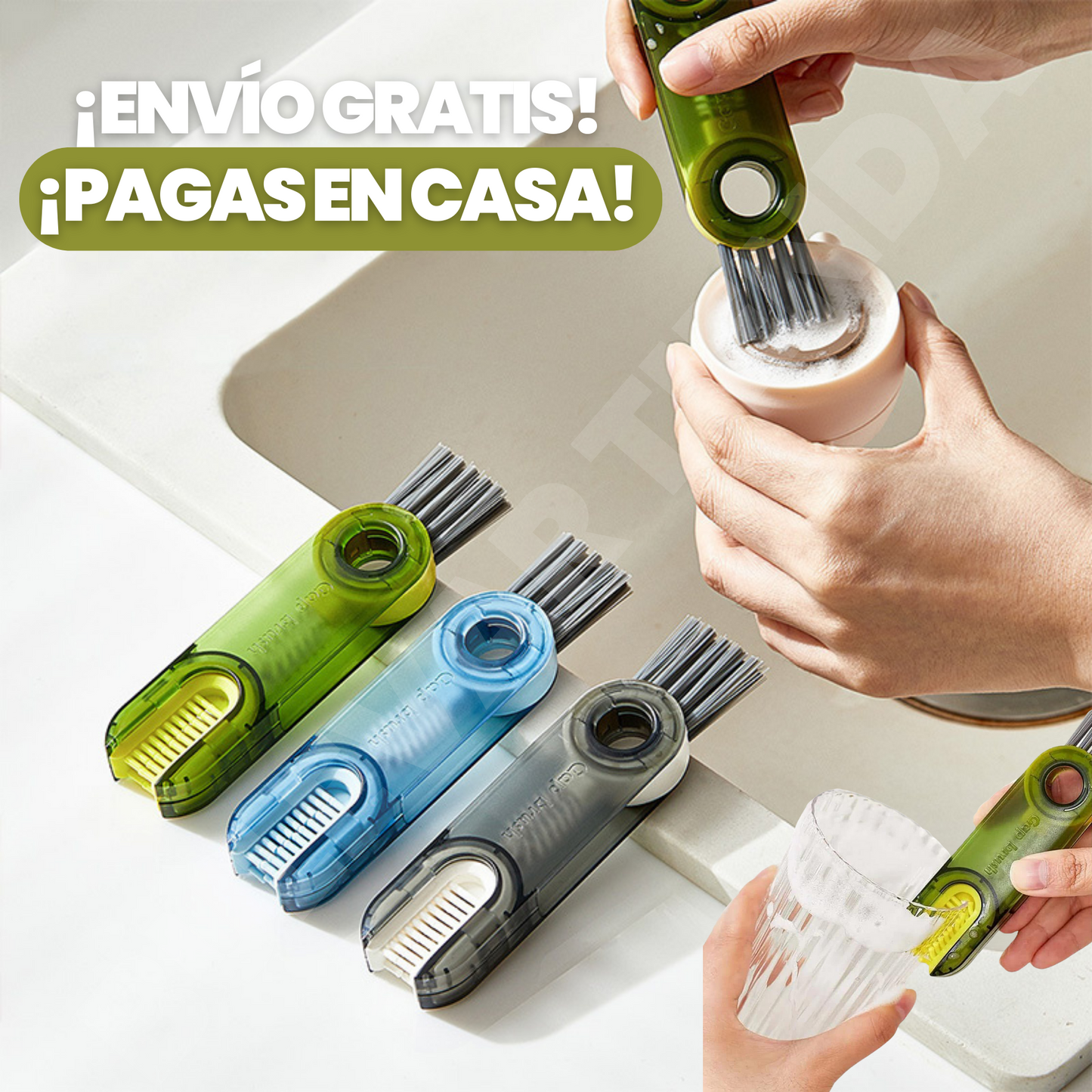 PROMO 2x1 CEPILLO DE LIMPIEZA MULTIFUNCIONAL 3 EN 1