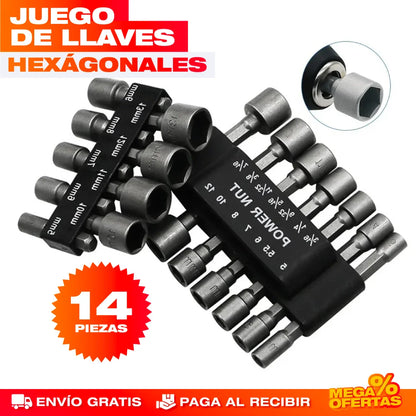 SET BOQUILLAS DE LLAVES HEXAGONALES x14 PIEZAS