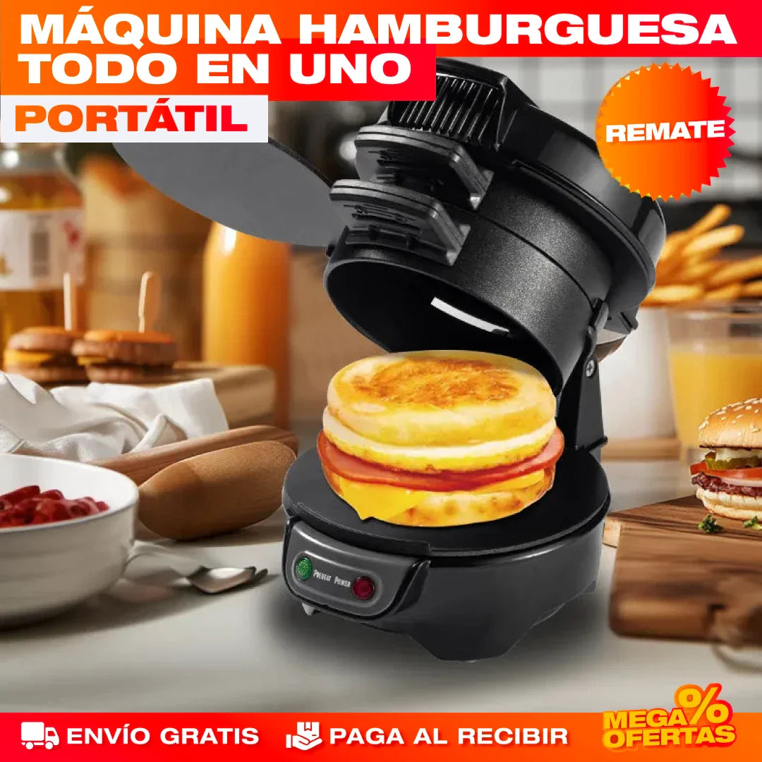 MÁQUINA PARA HAMBURGUESAS Y DESAYUNOS 3 EN 1