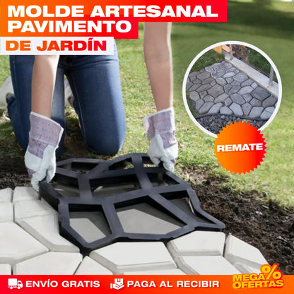 MOLDE ARTESANAL DE PAVIMENTO CEMENTO PARA JARDÍN