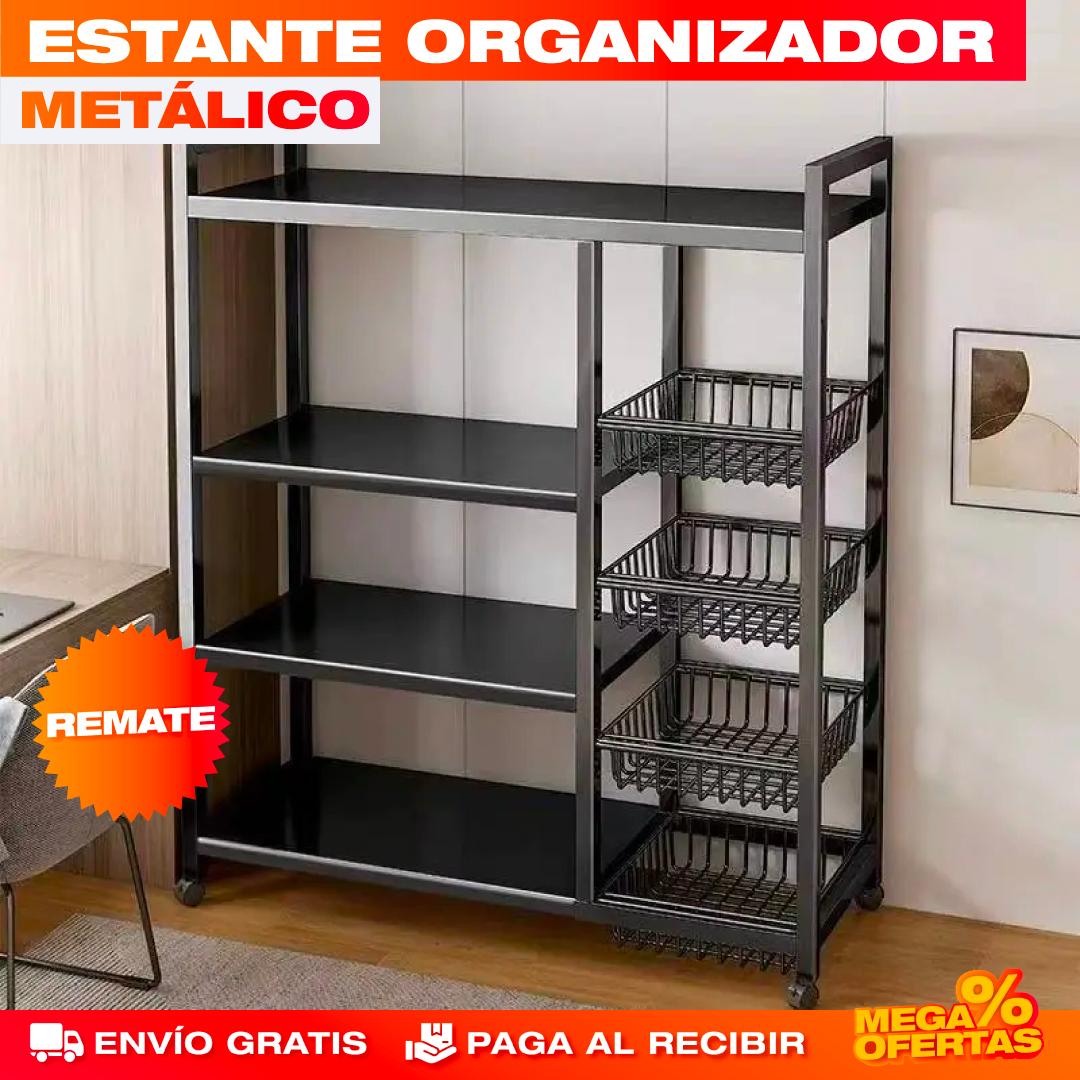 ESTANTE ORGANIZADOR METÁLICO CON RUEDAS