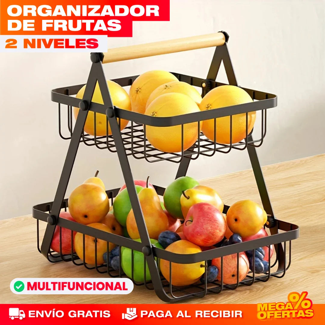 ORGANIZADOR DE FRUTAS DE 2 NIVELES (2 CESTAS)