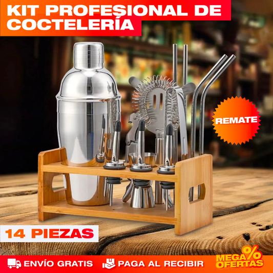 KIT PROFESIONAL DE COCTELERÍA 14 PIEZAS