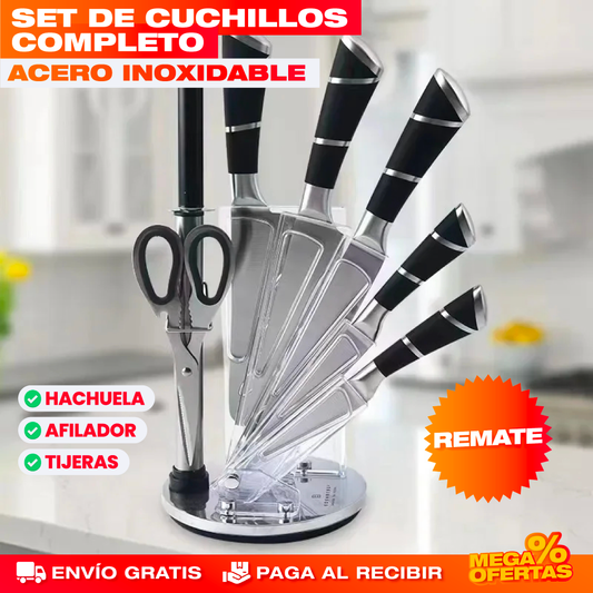SET CUCHILLOS DE COCINA DE ACERO INOXIDABLE