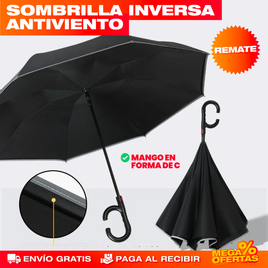 SOMBRILLA PARAGUAS INVERSA ANTIVIENTO