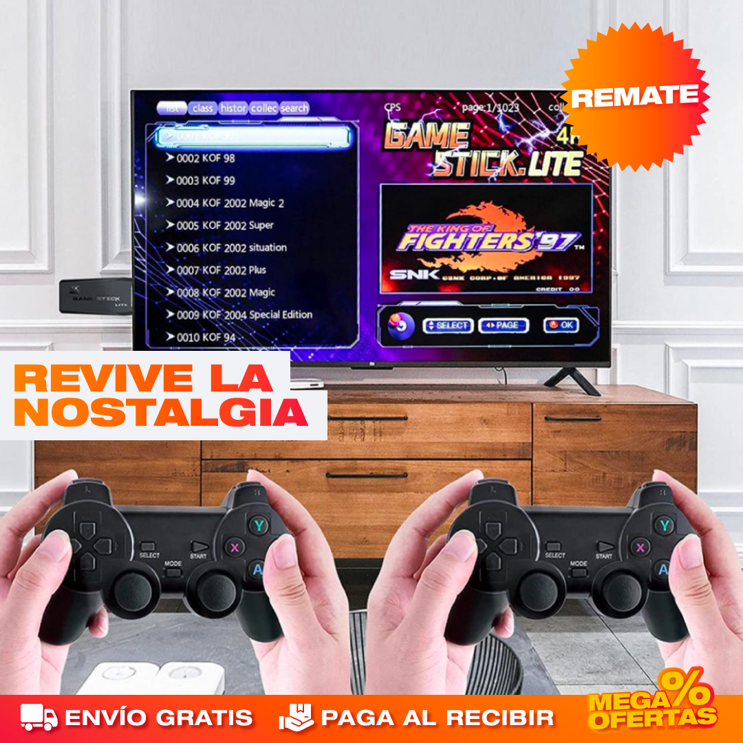 🎮 CONSOLA GAMESTICK 4K (+10.000 JUEGOS DE 9 CONSOLAS) + 2 MANDOS 👾