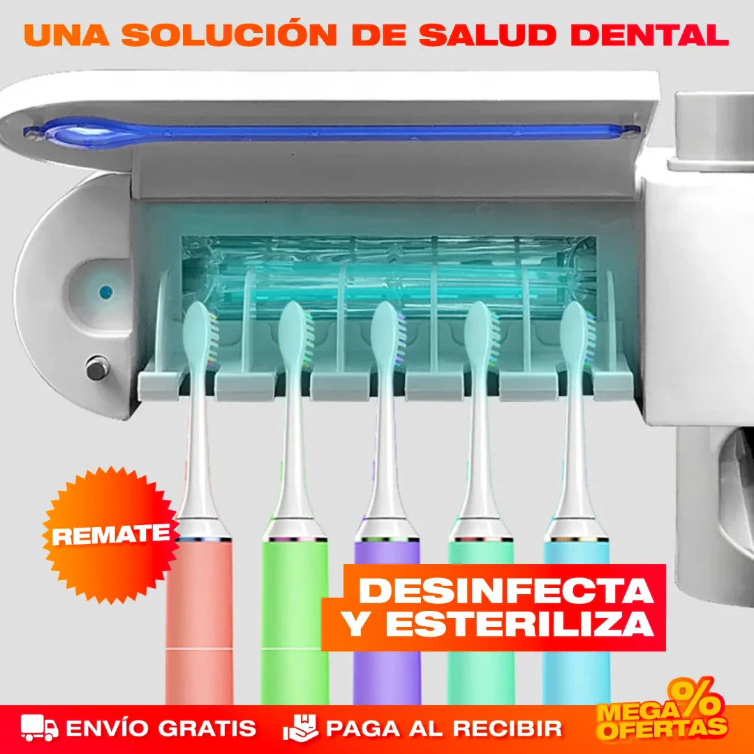 PORTA CEPILLO DE DIENTES 3 EN 1 ESTERILIZADOR UV