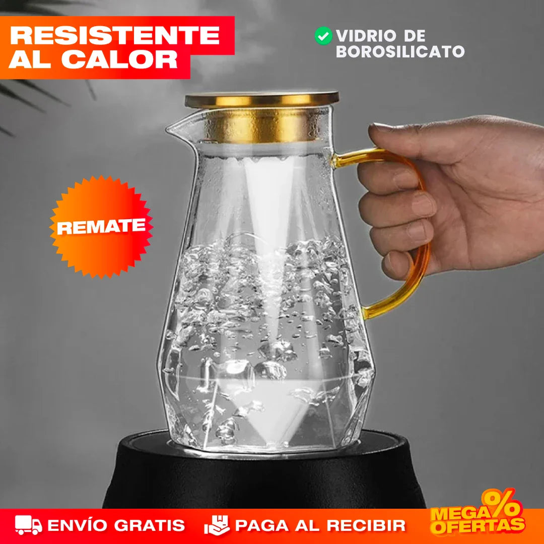 SET DE LUJO JARRA DE VIDRIO + 4 VASOS
