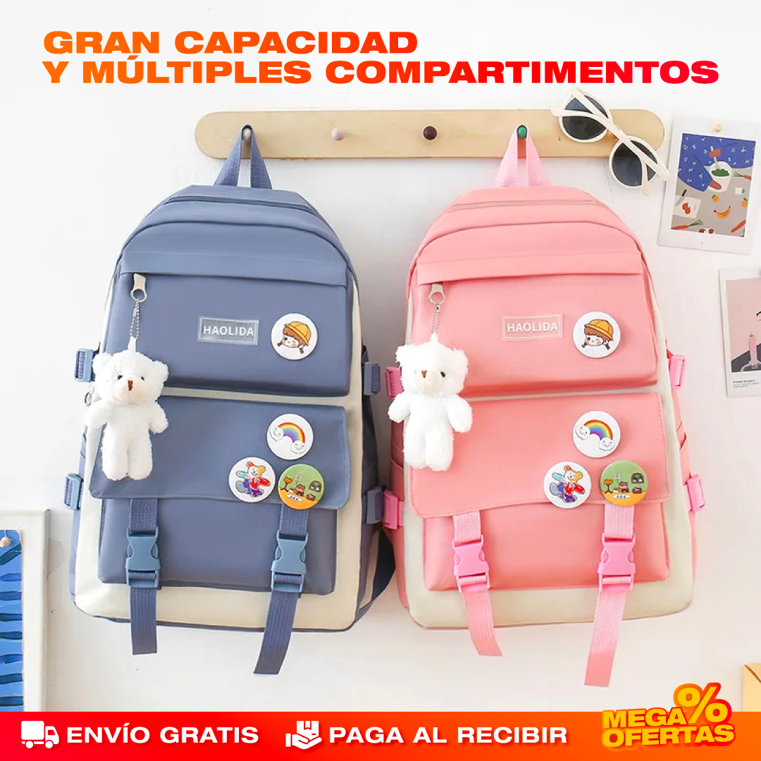 MALETA ESCOLAR UNISEX SET 5 EN 1