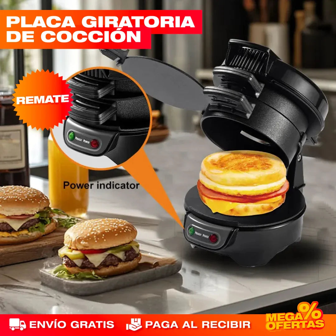MÁQUINA PARA HAMBURGUESAS Y DESAYUNOS 3 EN 1