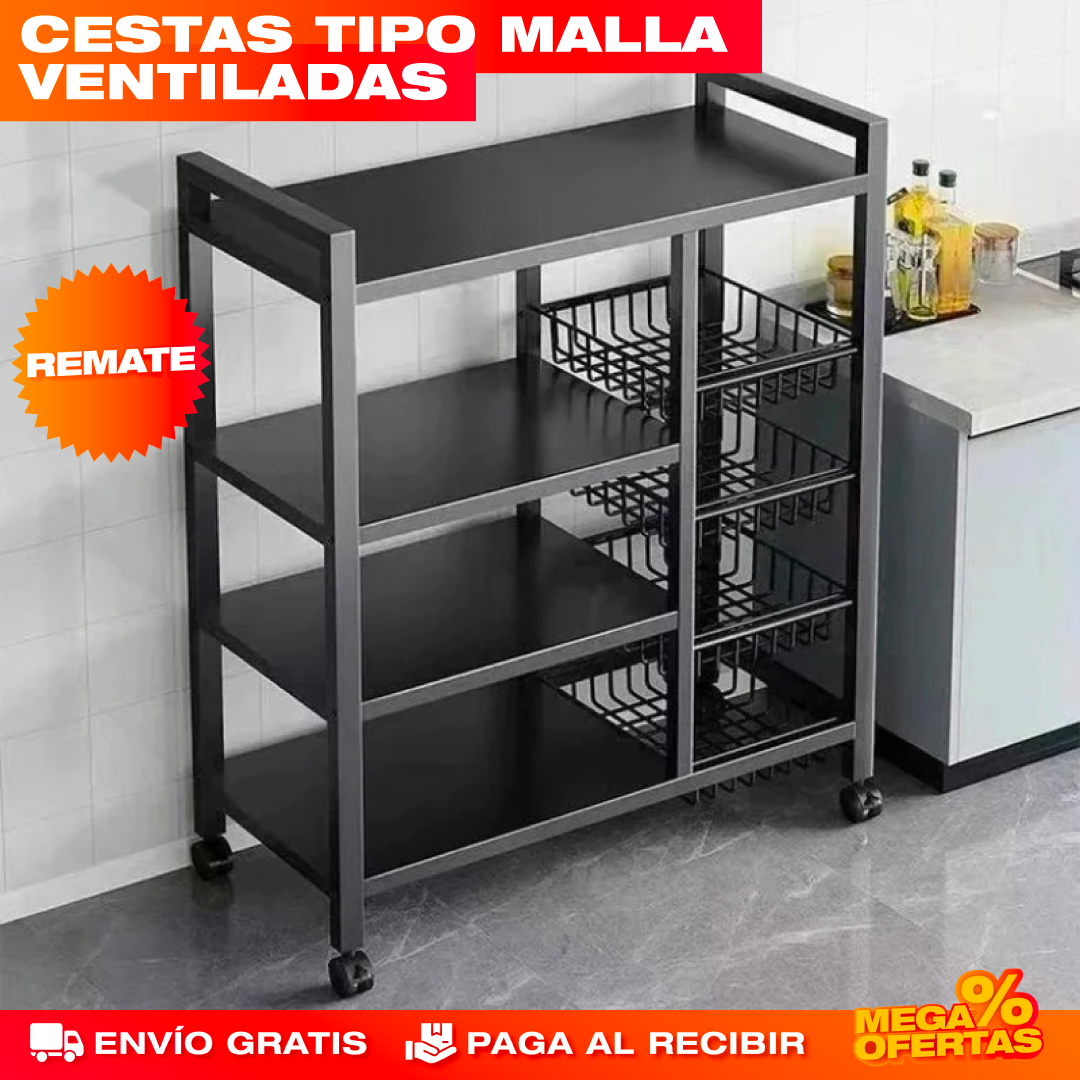 ESTANTE ORGANIZADOR METÁLICO CON RUEDAS