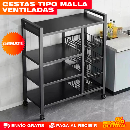 ESTANTE ORGANIZADOR METÁLICO CON RUEDAS