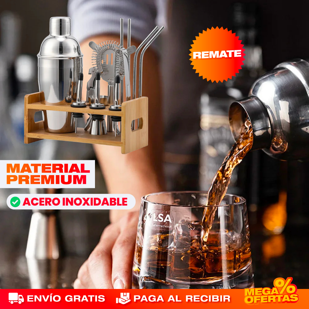 KIT PROFESIONAL DE COCTELERÍA 14 PIEZAS