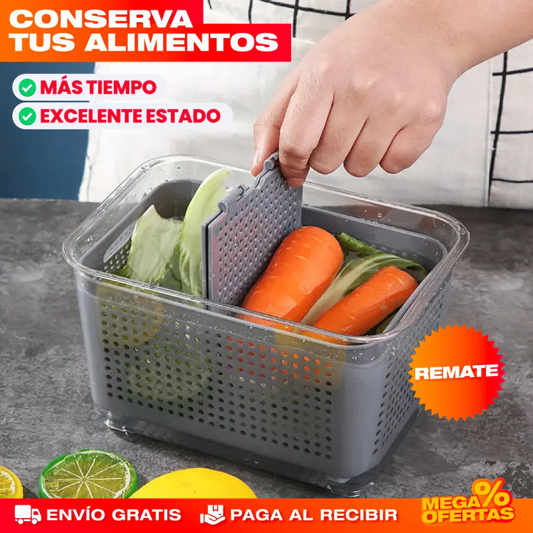 SET X2 ORGANIZADORES CONTENEDORES DE ALIMENTOS PARA NEVERA