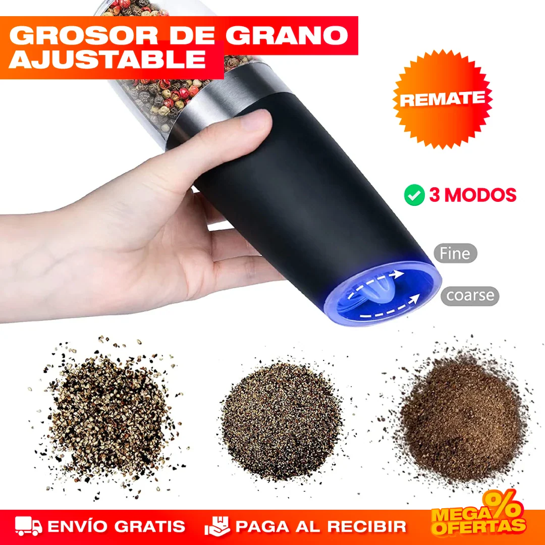 SET X 2 MOLINILLOS ELÉCTRICOS DE SAL Y PIMIENTA