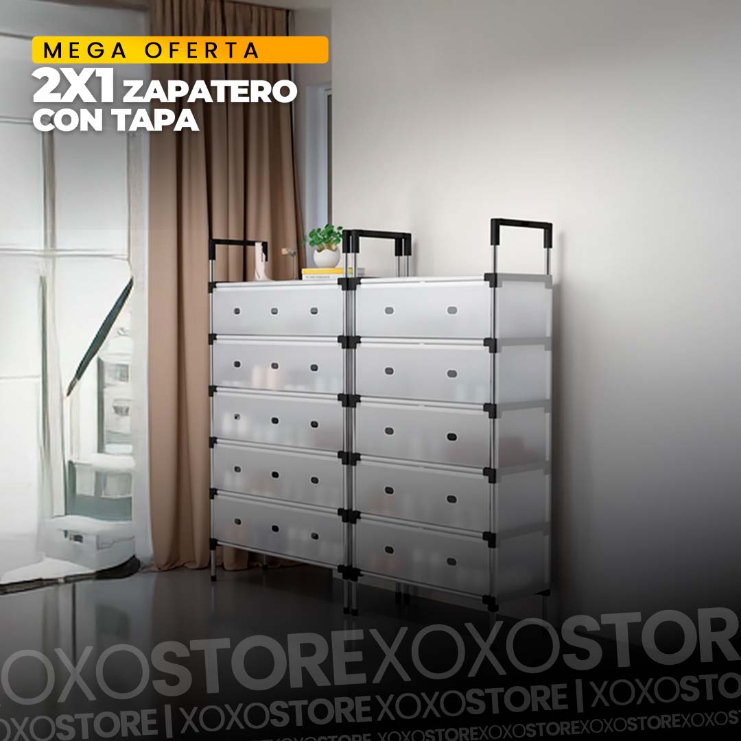 2x1 Zapatero con tapa de 5 niveles