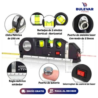 METRO CON NIVEL LASER 4 EN 1 👷‍♂️