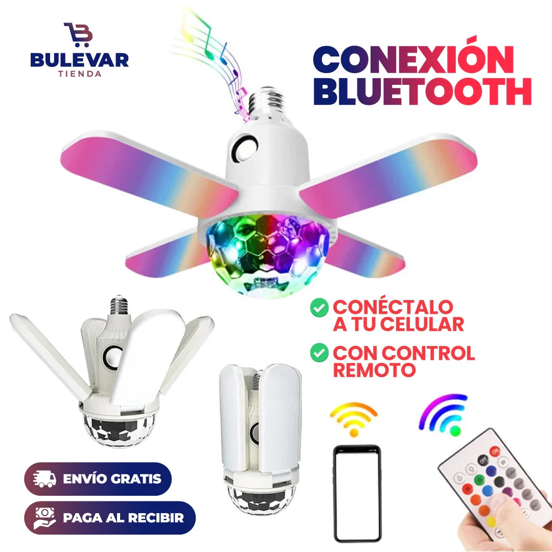 BOMBILLA LED COLORIDA Y PARLANTE BLUETOOTH