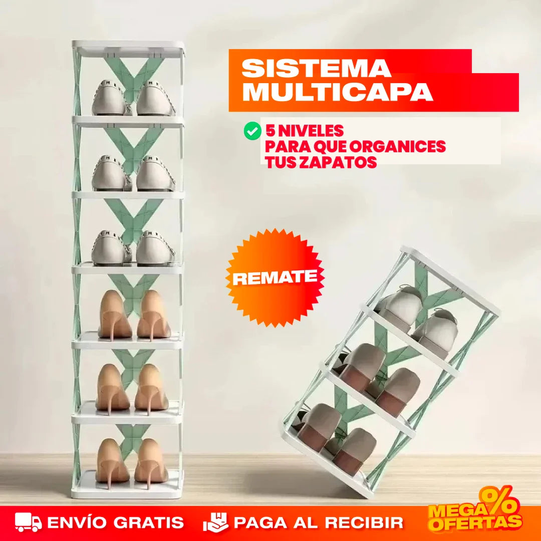 ZapateX - ESTANTERÍA DE ZAPATOS APILABLE EN "X" DE 5 NIVELES