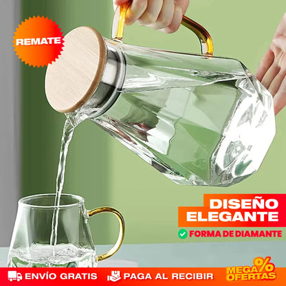SET DE LUJO JARRA DE VIDRIO + 4 VASOS