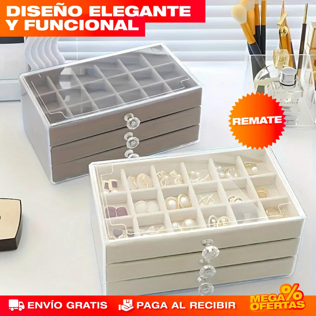 ORGANIZADOR DE JOYAS DE LUJO 3 NIVELES