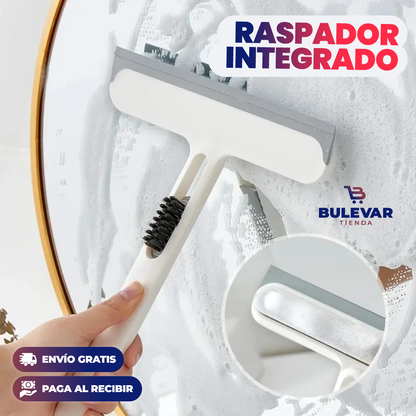 LIMPIA VIDRIOS DE SILICONA CON CEPILLO