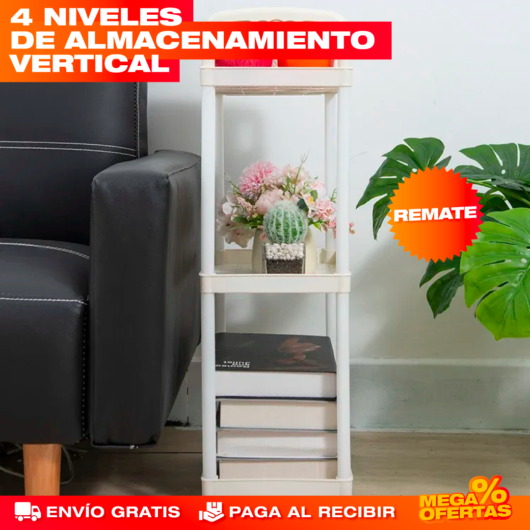 ESTANTE ORGANIZADOR DE 4 NIVELES CON RUEDAS