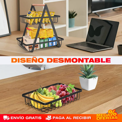 ORGANIZADOR DE FRUTAS DE 2 NIVELES (2 CESTAS)