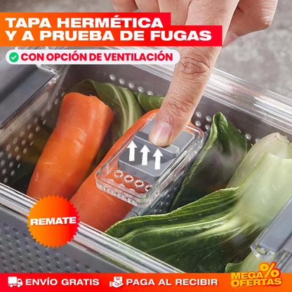 SET X2 ORGANIZADORES CONTENEDORES DE ALIMENTOS PARA NEVERA