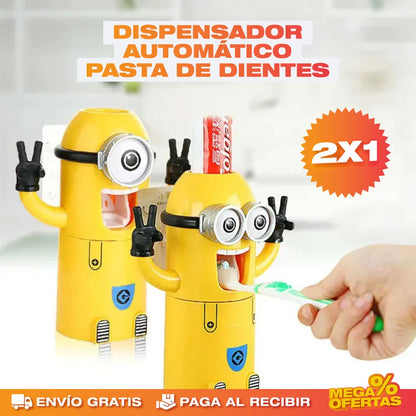 PROMO 2X1 SOPORTE DE CEPILLO DE DIENTES PARA NIÑOS DISEÑO DE MINIONS