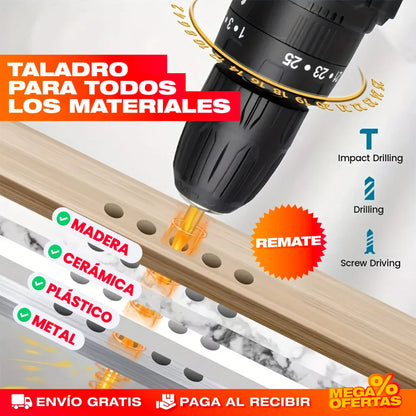 TALADRO INALÁMBRICO SET 23 PIEZAS