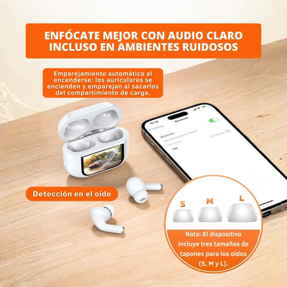 Audífonos Pro Bluetooth Con Pantalla Táctil - Control y Sonido Envolvente