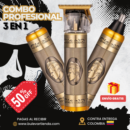 COMBO DE AFEITAR PROFESIONAL 3 EN 1