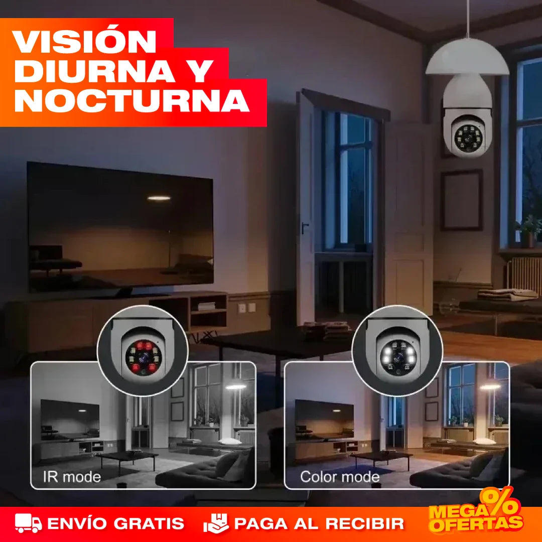 CÁMARA DE SEGURIDAD DUAL PARA BOMBILLA