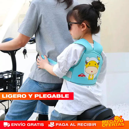 CHALECO SOPORTE DE SEGURIDAD PARA NIÑOS - MOTO, BICICLETA Y MÁS