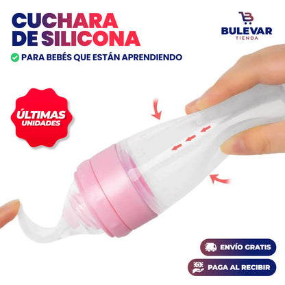 CUCHARA DE SILICONA PARA BEBÉS Y NIÑOS PEQUEÑOS