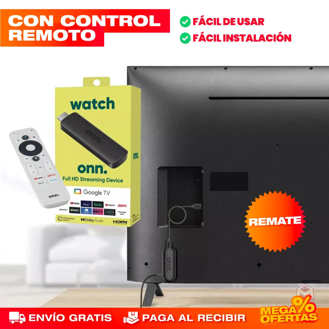 CONVERTIDOR SMART TV DE GOOGLE CON CONTROL REMOTO (Incluye Magis TV)